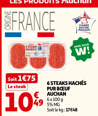 Offre: Steaks hachés pur bœuf