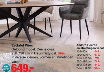 Aanbieding: Eettafel Wies Rond