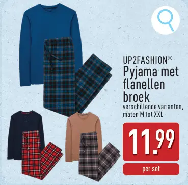 Promotie: Pyjama met flanellen broek