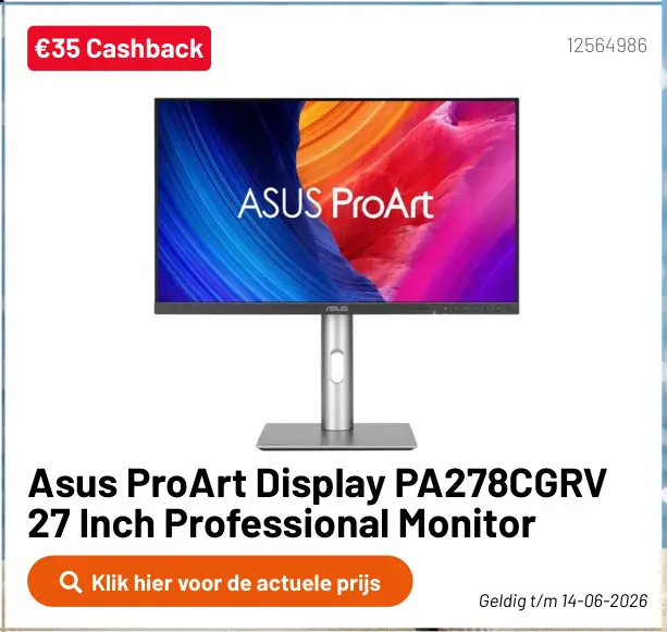 Promotie: ProArt Display PA278CGRV 27 Inch Professional