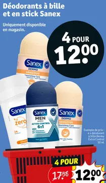 Offre: Deodorants a bille et en stick Sanex