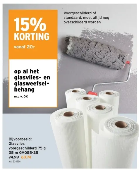 Promotie: Glasvlies voorgeschilderd