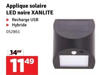 Offre: Applique solaire LED noire