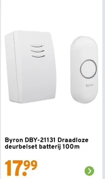 Aanbieding: Byron DBY-21131 Draadloze deurbelset