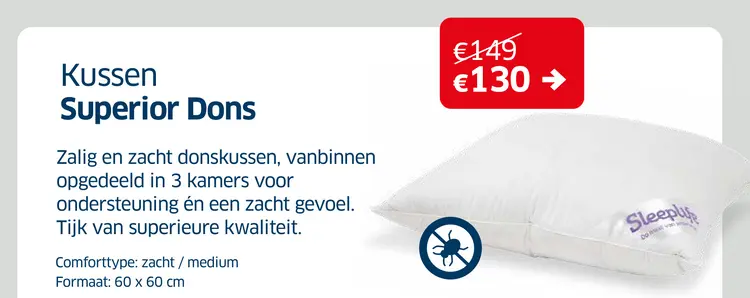 Promotie: Kussen Superior Dons