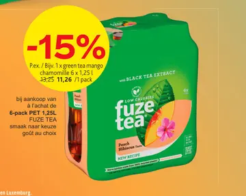 Offre: 6-pack PET 1,25L FUZE TEA