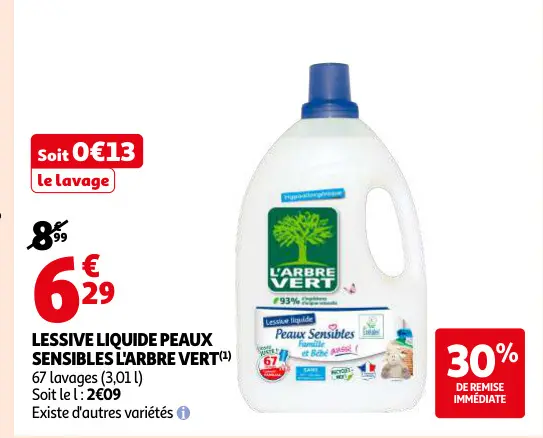 Offre: Lessive liquide peaux sensibles