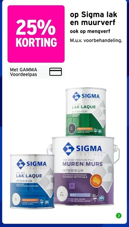 Aanbieding: Sigma lak en muurverf