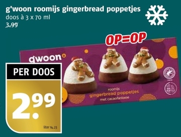 Aanbieding: g'woon roomijs gingerbread poppetjes