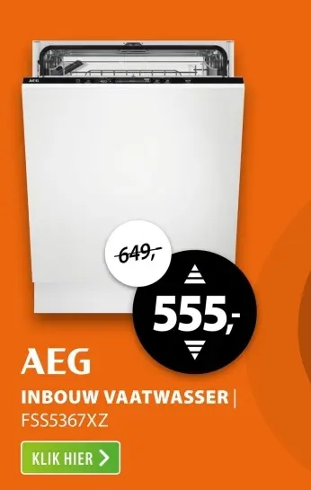 Aanbieding: Aeg inbouw vaatwasser fss5367xz