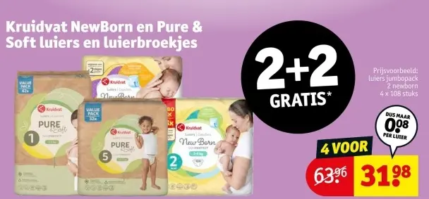 Aanbieding: NewBorn en Pure & Soft luiers en luierbroekjes