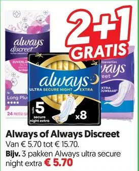 Aanbieding: Always of Always Discreet