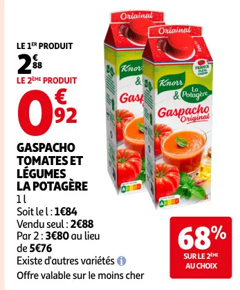 Promotie: Gaspacho tomates et légumes