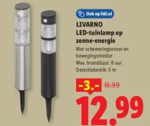 Aanbieding: LED-tuinlamp op zonne-energie