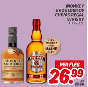 Aanbieding: Monkey shoulder of Chivas Regal whisky