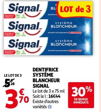 Offre: Dentifrice Système Blancheur