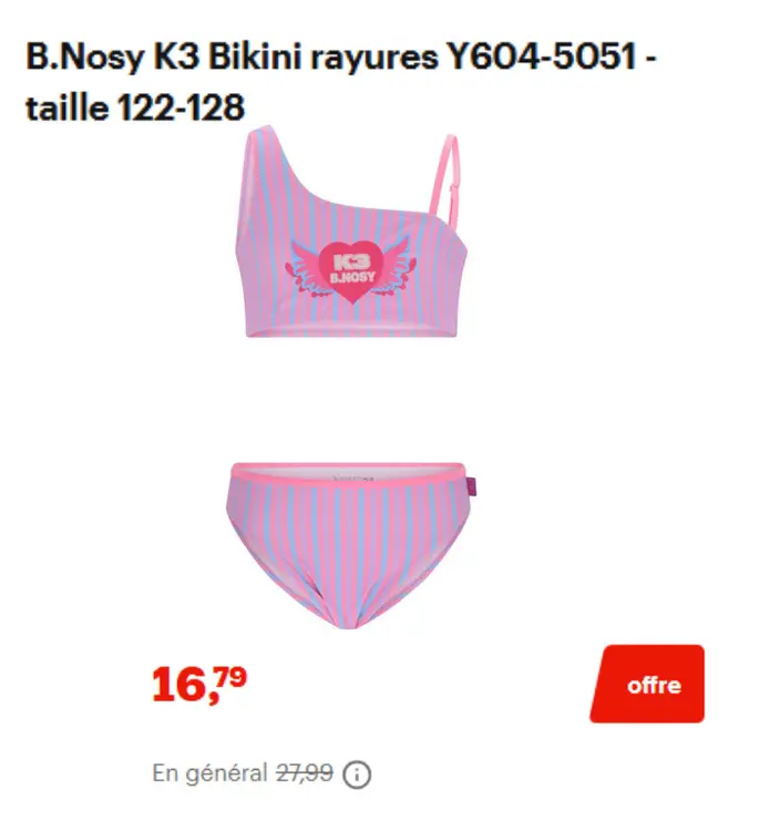 Offre: Bikini rayures Y604-5051