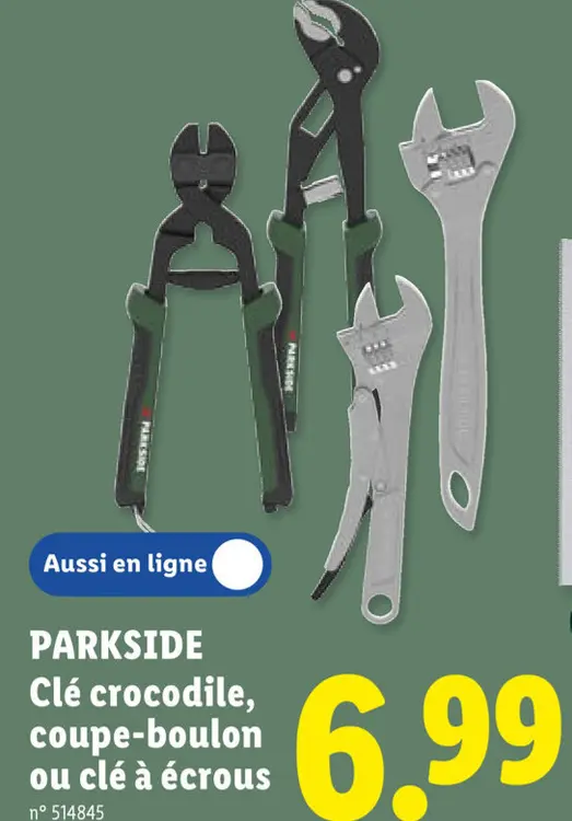Offre: Clé crocodile, coupe-boulon ou clé à écrous