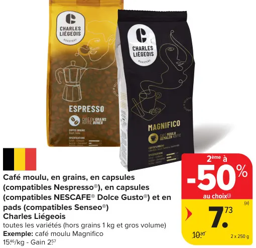 Offre: Café moulu, en grains, en capsules