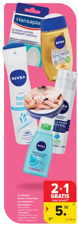 Promotie: Nivea, Nivea Men en producten Hansaplast