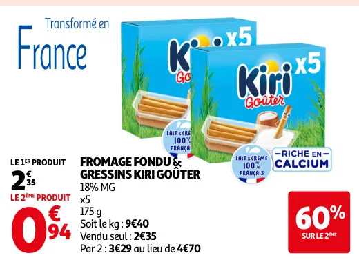 Promotie: Fromage fondu & gressins Kiri goûter