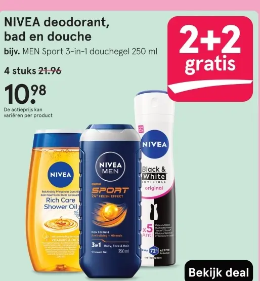 Aanbieding: deodorant, bad en douche