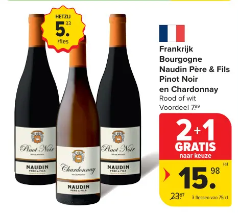 Promotie: Bourgogne Pinot Noir en Chardonnay