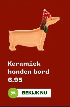 Aanbieding: Keramiek honden bord