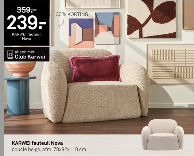 Aanbieding: fauteuil Nova