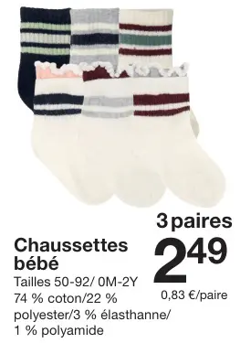 Offre: Chaussettes bébé