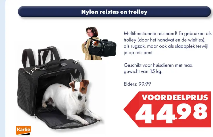 Aanbieding: Nylon reistas en trolley