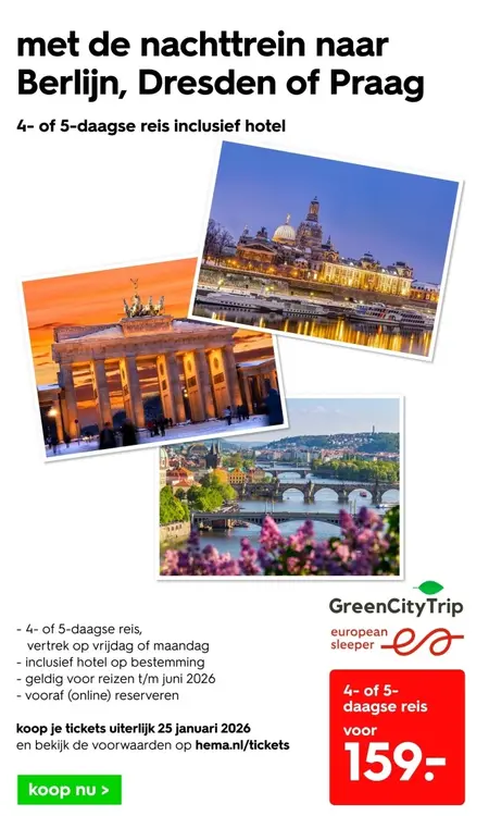 Aanbieding: Berlijn, Dresden of Praag