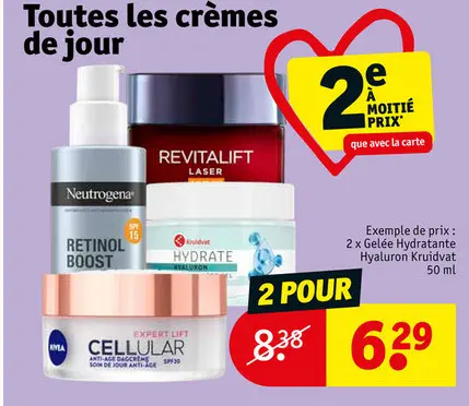 Offre: Toutes les crèmes de jour
