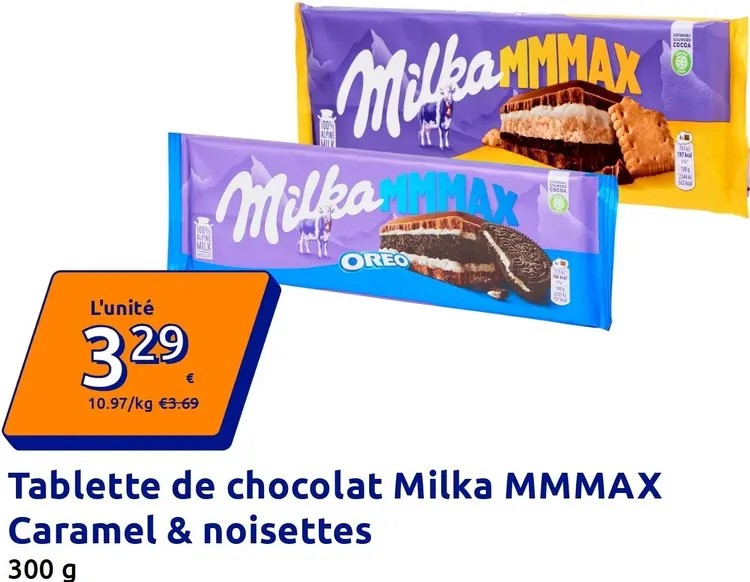 Offre: Tablette de chocolat MMMAX Caramel & noisettes