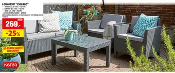 Aanbieding: Keter Chicago loungeset grafiet
