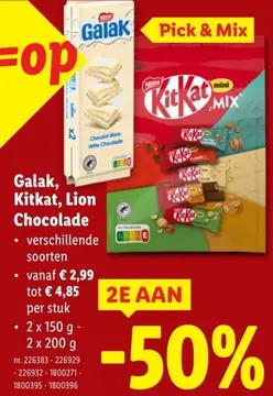 Aanbieding: Galak, Kitkat, Lion Chocolade