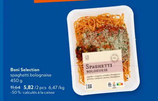 Offre: spaghetti bolognaise