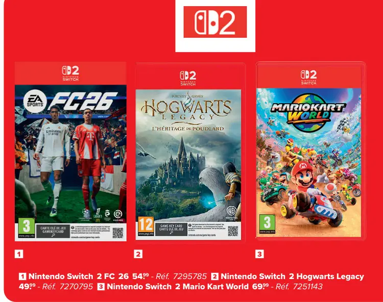 Offre: Switch 2 FC 26, Hogwarts Legacy ou Mario Kart World