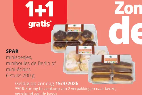 Promotie: minisoesjes, miniboules de Berlin of mini-écl