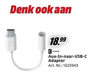 Aanbieding: Aux-In-naar-USB-C Adapter