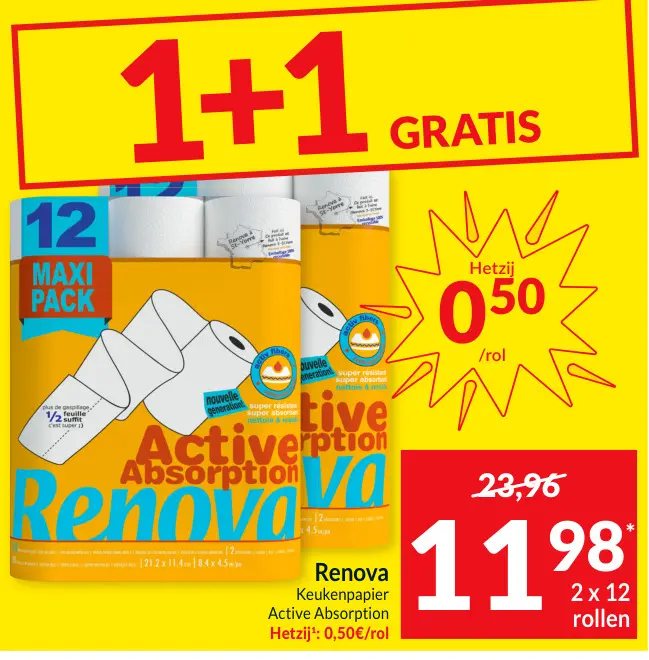 Promotie: Keukenpapier Active Absorption