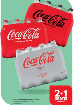 Offre: Coca-Cola Regular, Light et Zero