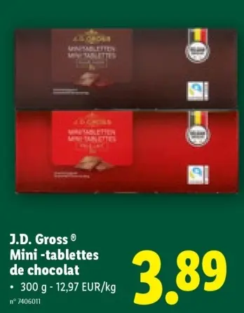 Offre: Mini -tablettes de chocolat
