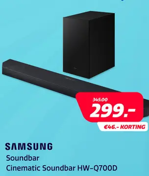 Aanbieding: Samsung Cinematic Soundbar HW-Q700D (2024)