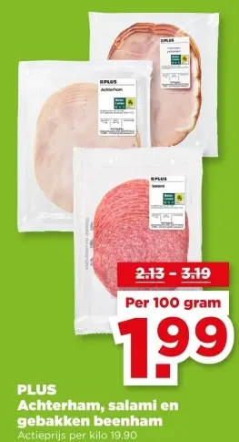 Aanbieding: Achterham, salami en gebakken beenham
