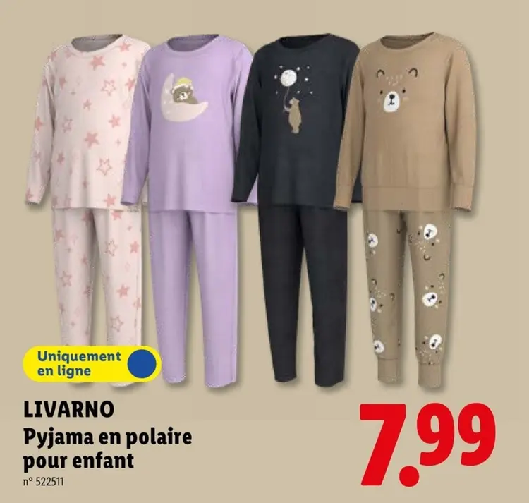 Offre: LIVARNO Pyjama en polaire pour enfant