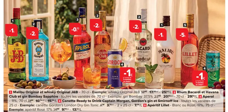 Offre: Malibu Original et whisky Original J&B