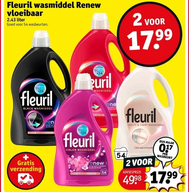 Aanbieding: Fleuril wasmiddel Renew vloeibaar