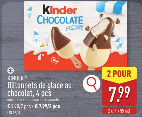 Offre: Bâtonnets de glace au chocolat