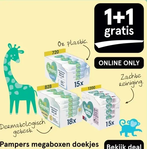 Aanbieding: Pampers megaboxen doekjes
